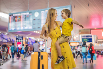 woman traveling with child