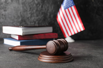 gavel and american flag