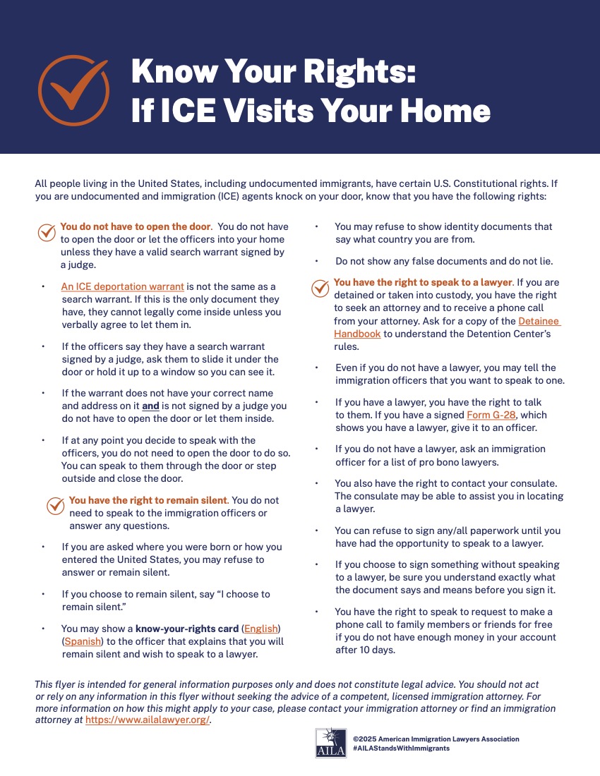 Know Your Rights 2025 Update 2