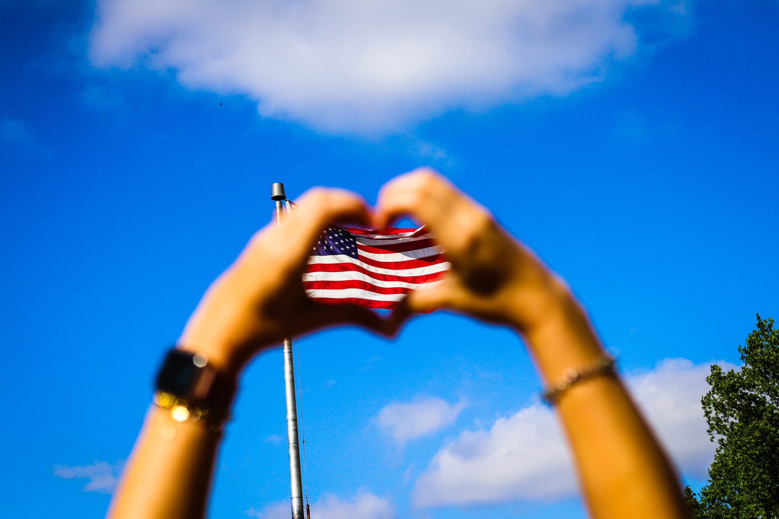 american flag heart