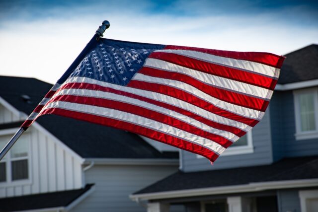 american flag waving