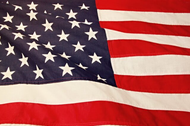 american flag waving