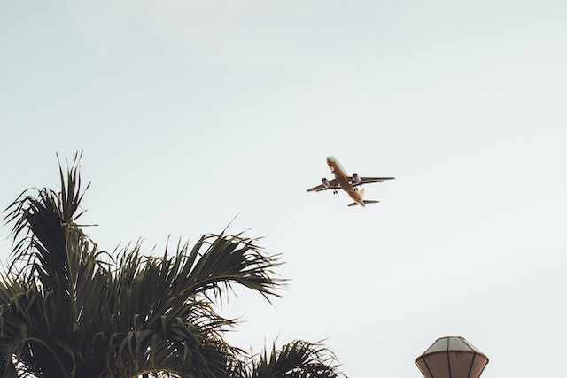 airplane flying through air