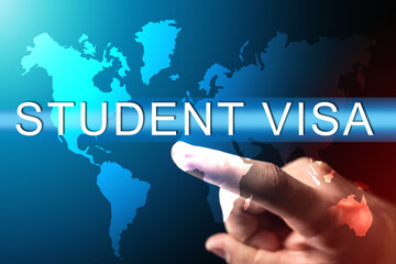 student visa and world map