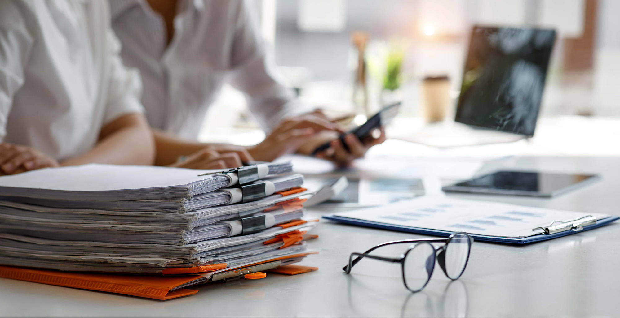 Auditor businesswoman checking searching document legal prepare paperwork or report