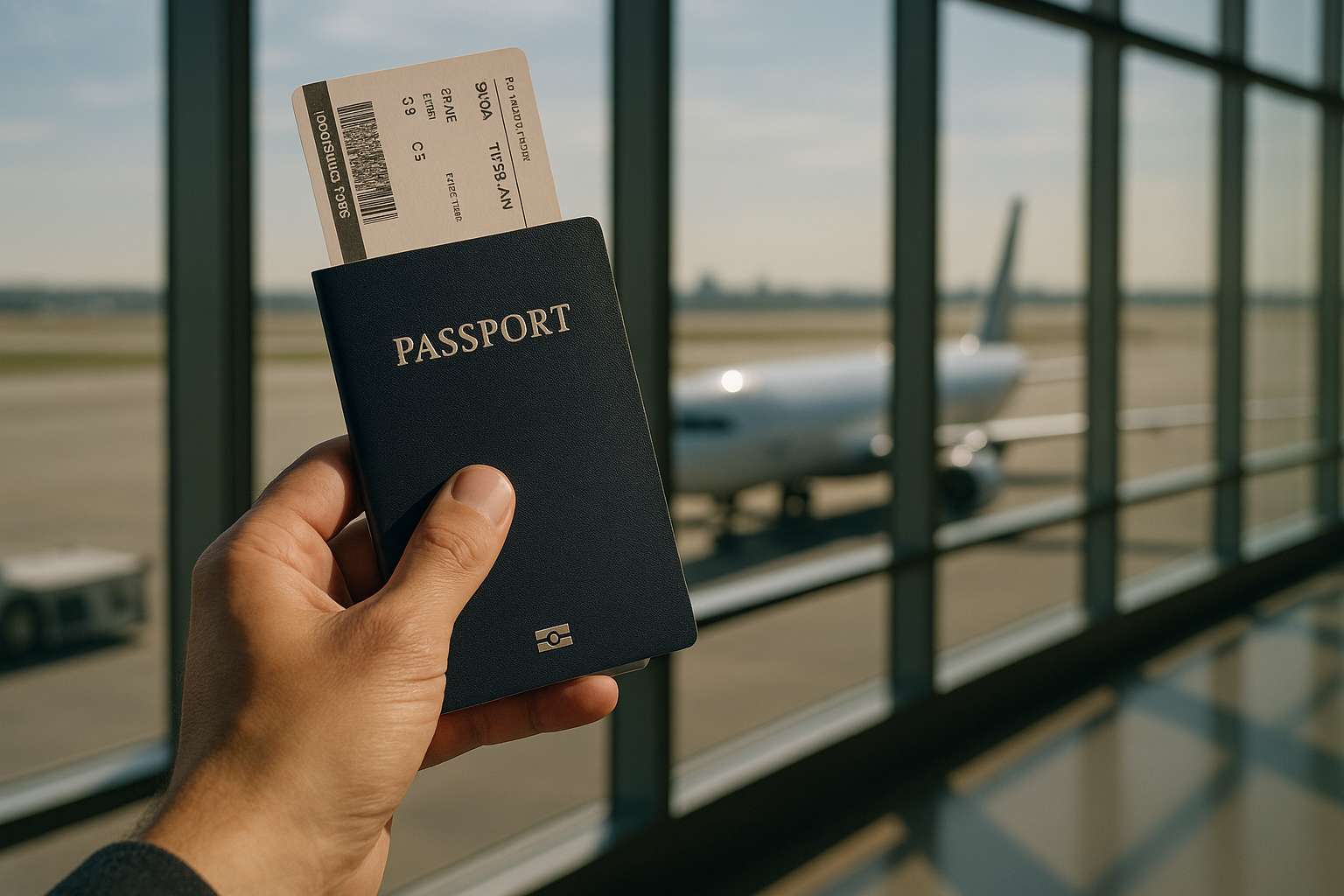 person holding passport